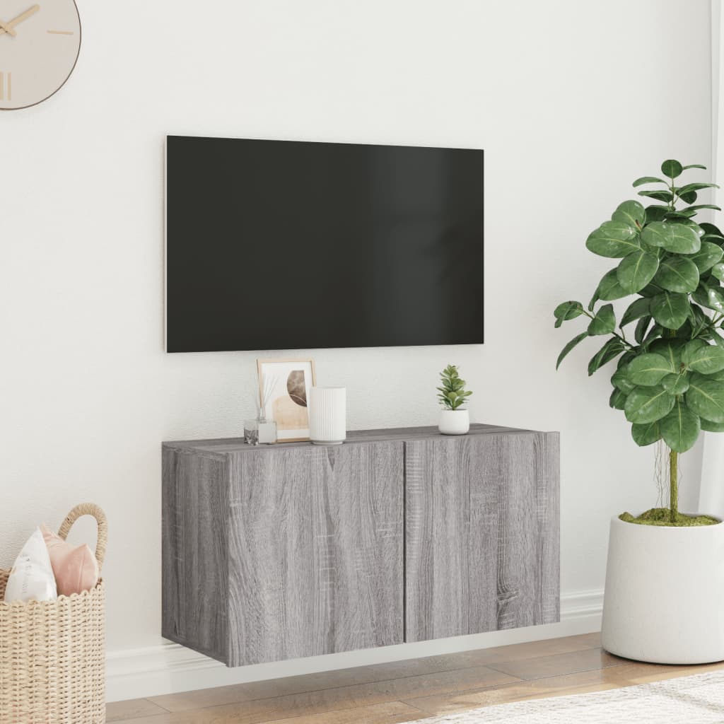 Vidaxl tv-meubel wandgemonteerd 80x30x41 cm grijs sonoma eikenkleurig