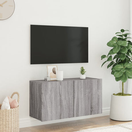 Vidaxl tv-meubel wandgemonteerd 80x30x41 cm grijs sonoma eikenkleurig