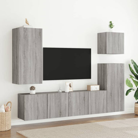 Vidaxl tv-meubels 2 st wandgemonteerd 80x30x41 cm grijs sonoma eiken