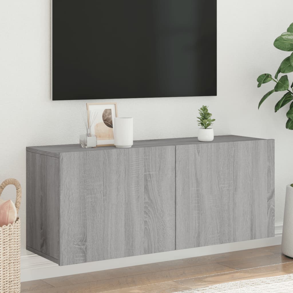 Vidaxl tv-meubel wandgemonteerd 100x30x41 cm grijs sonoma eikenkleurig