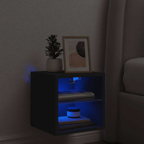 Vidaxl tv-wandmeubel met led-verlichting 30x28,5x30 cm zwart