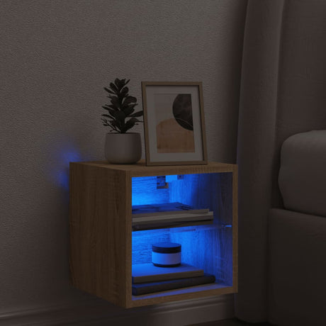 Vidaxl tv-wandmeubel met led-verlichting 30x28,5x30 cm sonoma eiken