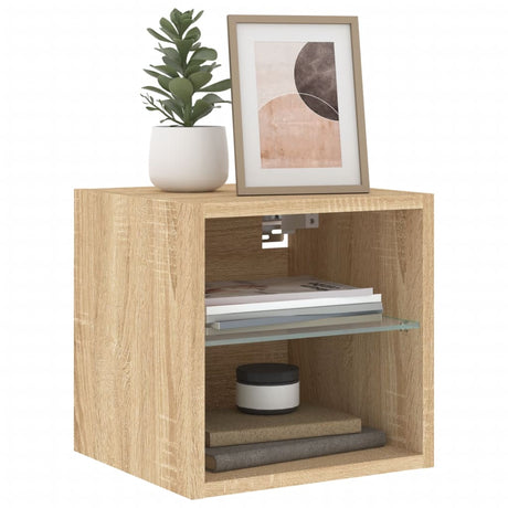 Vidaxl tv-wandmeubel met led-verlichting 30x28,5x30 cm sonoma eiken