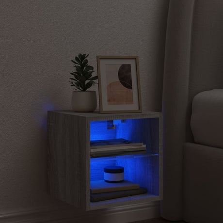 Vidaxl tv-wandmeubel met led-verlichting 30x28,5x30 cm grijs sonoma