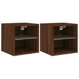 Vidaxl tv-wandmeubels met led 2 st 30x28,5x30 cm bruin eikenkleur