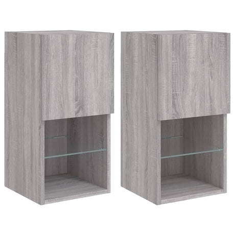 Vidaxl tv-meubelen 2 st met led-verlichting 30,5x30x60 cm grijs sonoma