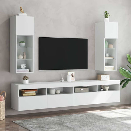 Vidaxl tv-meubel met led-verlichting 30,5x30x90 cm wit