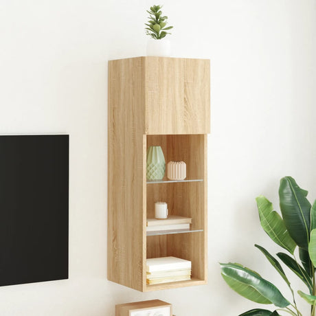 Vidaxl tv-meubel met led-verlichting 30,5x30x90 cm sonoma eikenkleurig
