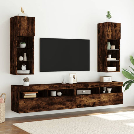 Vidaxl tv-meubel led-verlichting 30,5x30x90 cm gerookt eikenkleurig