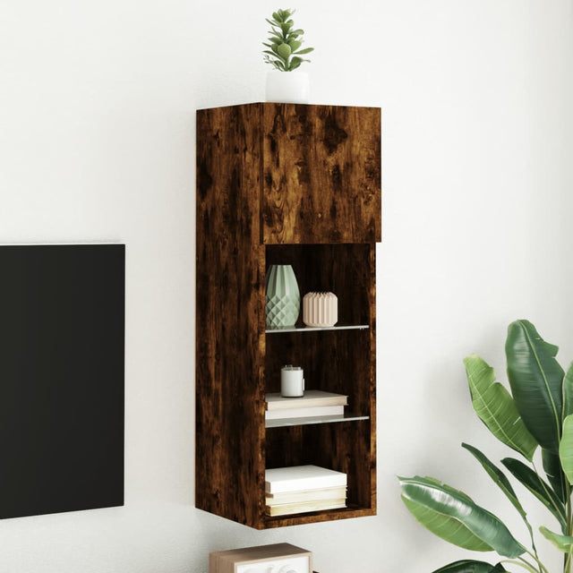 Vidaxl tv-meubel led-verlichting 30,5x30x90 cm gerookt eikenkleurig