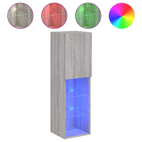 Vidaxl tv-meubel met led-verlichting 30,5x30x102 cm grijs sonoma eiken