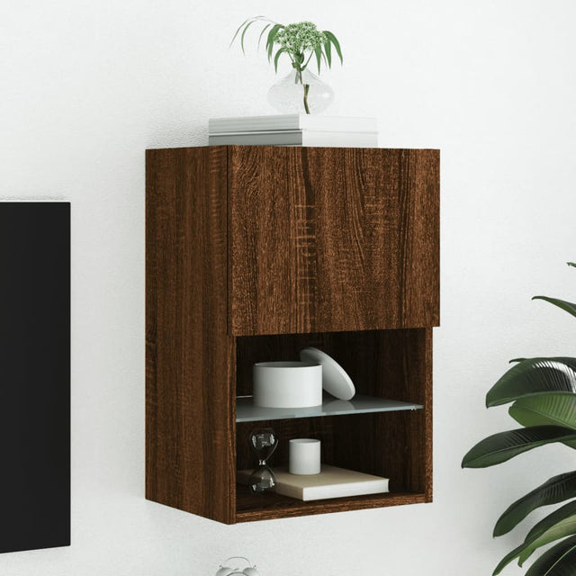 Vidaxl tv-meubel met led-verlichting 40,5x30x60 cm bruin eikenkleur