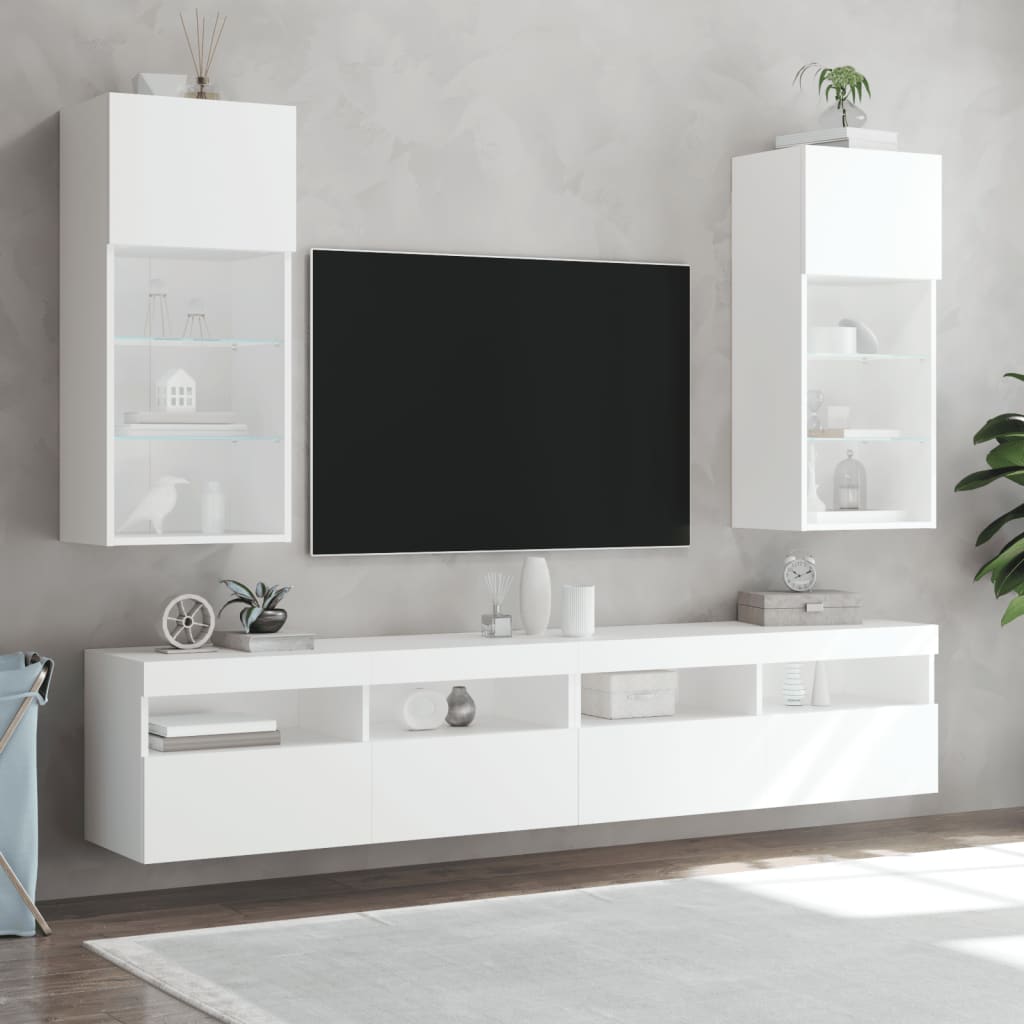 Vidaxl tv-meubel met led-verlichting 40,5x30x90 cm wit