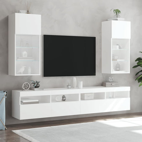 Vidaxl tv-meubel met led-verlichting 40,5x30x90 cm wit