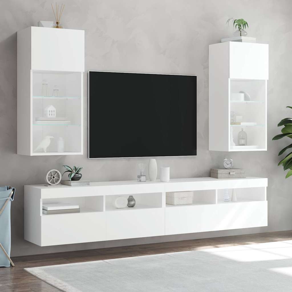 Vidaxl tv-meubels met led-verlichting 2 st 40,5x30x90 cm wit