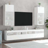 Vidaxl tv-meubels met led-verlichting 2 st 40,5x30x90 cm wit