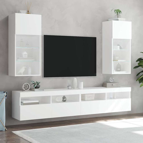 Vidaxl tv-meubels met led-verlichting 2 st 40,5x30x90 cm wit