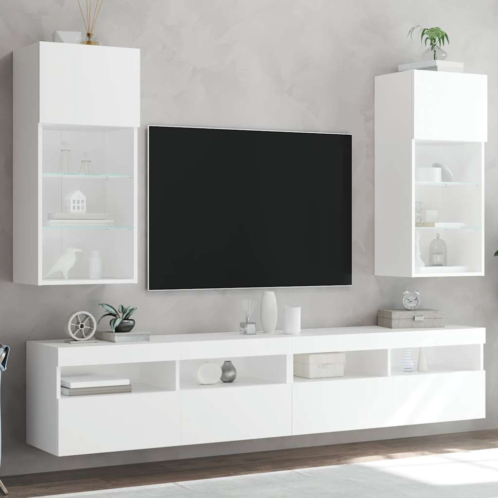 Vidaxl tv-meubels met led-verlichting 2 st 40,5x30x90 cm wit