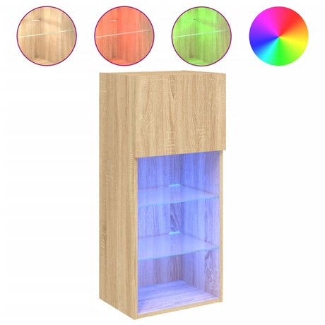 Vidaxl tv-meubel met led-verlichting 40,5x30x90 cm sonoma eikenkleurig