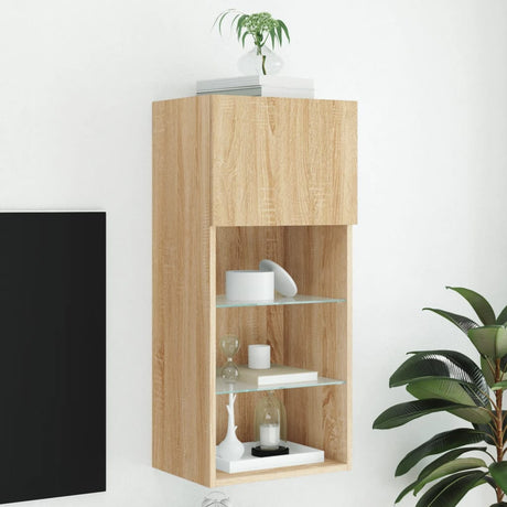 Vidaxl tv-meubel met led-verlichting 40,5x30x90 cm sonoma eikenkleurig
