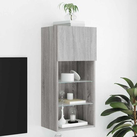 Vidaxl tv-meubel met led-verlichting 40,5x30x90 cm grijs sonoma eiken