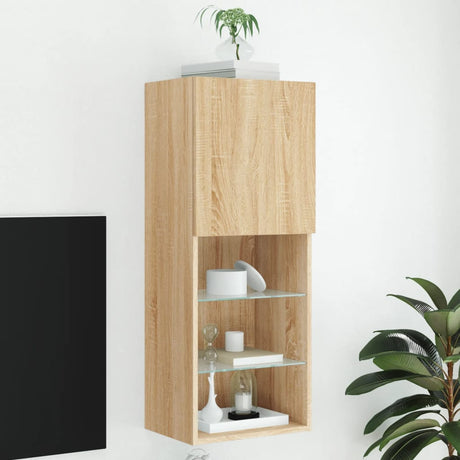Vidaxl tv-meubel met led-verlichting 40,5x30x102 cm sonoma eikenkleur