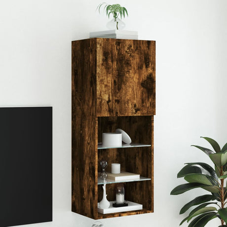 Vidaxl tv-meubel led-verlichting 40,5x30x102 cm gerookt eikenkleurig