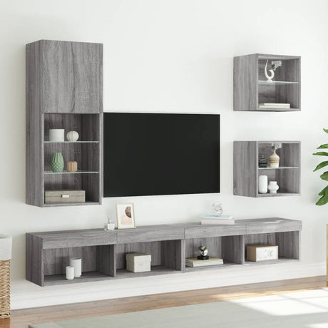 Vidaxl tv-meubel met led-verlichting 40,5x30x102 cm grijs sonoma eiken
