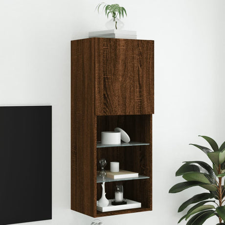 Vidaxl tv-meubel met led-verlichting 40,5x30x102 cm bruin eikenkleur