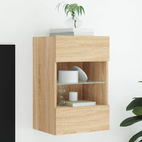 Vidaxl tv-wandmeubel met led-verlichting 40x30x60,5 cm sonoma eiken