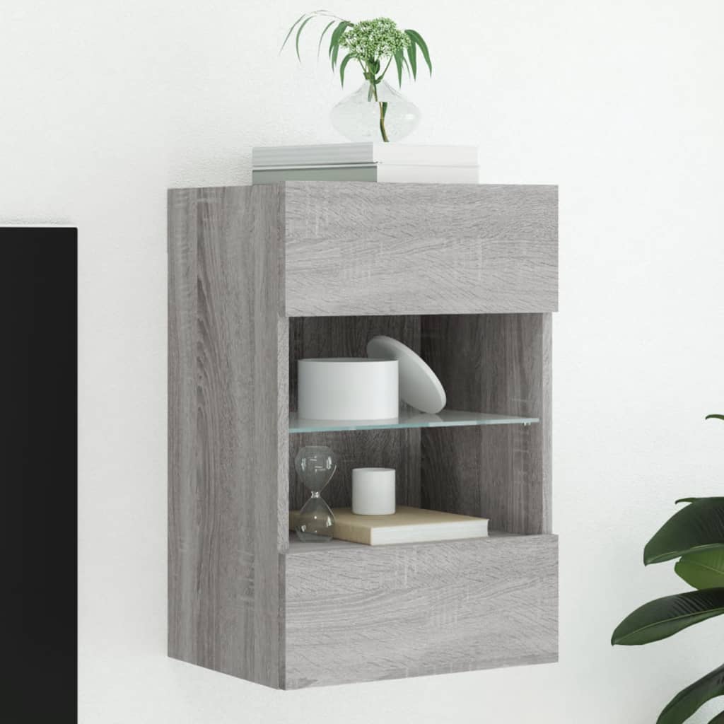 Vidaxl tv-wandmeubel met led-verlichting 40x30x60,5 cm grijs sonoma