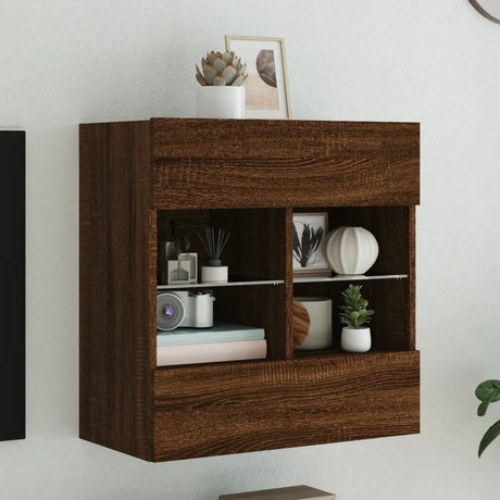 Vidaxl tv-wandmeubel met led 58,5x30x60,5 cm bruin eikenkleur