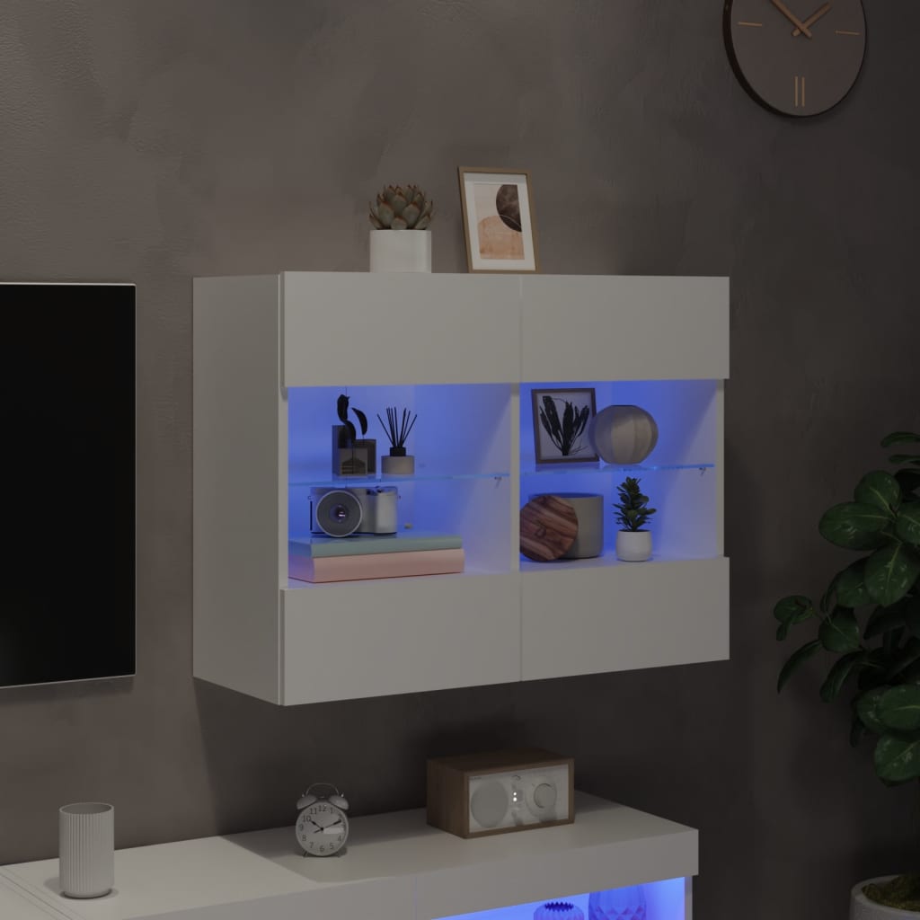 Vidaxl tv-wandmeubel met led-verlichting 78,5x30x60,5 cm wit