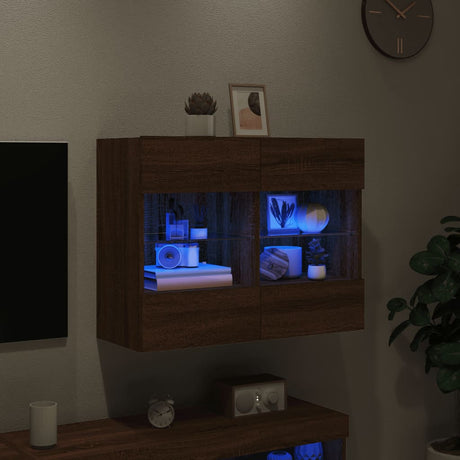 Vidaxl tv-wandmeubel met led 78,5x30x60,5 cm bruin eikenkleur