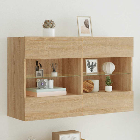Vidaxl tv-wandmeubel met led-verlichting 98,5x30x60,5 cm sonoma eiken
