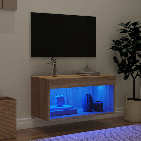 Vidaxl tv-meubel met led-verlichting 60x30x30 cm sonoma eikenkleurig