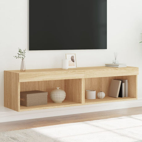 Vidaxl tv-meubels met led-verlichting 2 st 60x30x30 cm sonoma eiken