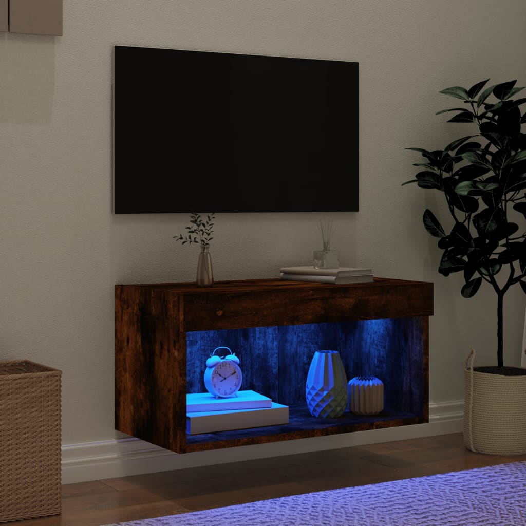 Vidaxl tv-meubel met led-verlichting 60x30x30 cm gerookt eikenkleurig