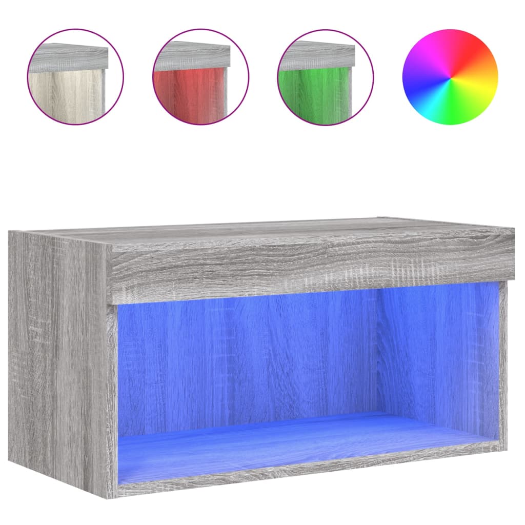 Vidaxl tv-meubel met led-verlichting 60x30x30 cm grijs sonoma eiken