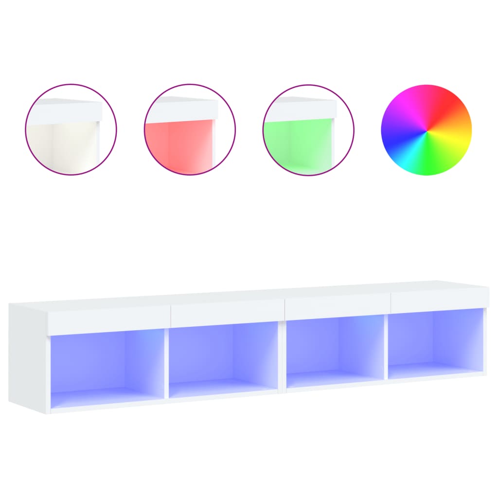Vidaxl tv-meubels met led-verlichting 2 st 80x30x30 cm wit