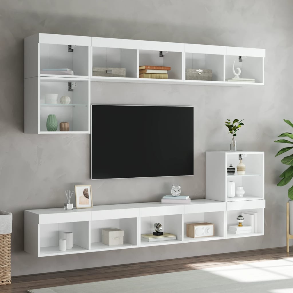 Vidaxl tv-meubels met led-verlichting 2 st 80x30x30 cm wit