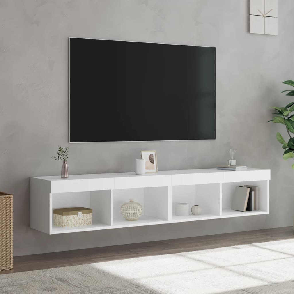 Vidaxl tv-meubels met led-verlichting 2 st 80x30x30 cm wit