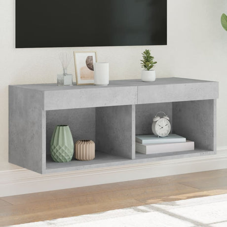 Vidaxl tv-meubel met led-verlichting 80x30x30 cm betongrijs