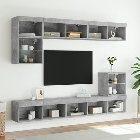 Vidaxl tv-meubels met led-verlichting 2 st 80x30x30 cm betongrijs