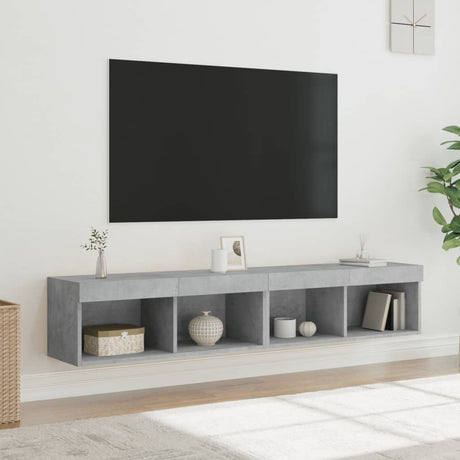 Vidaxl tv-meubels met led-verlichting 2 st 80x30x30 cm betongrijs