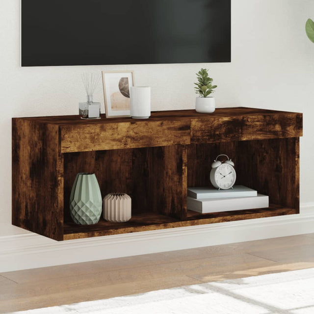 Vidaxl tv-meubel met led-verlichting 80x30x30 cm gerookt eikenkleurig