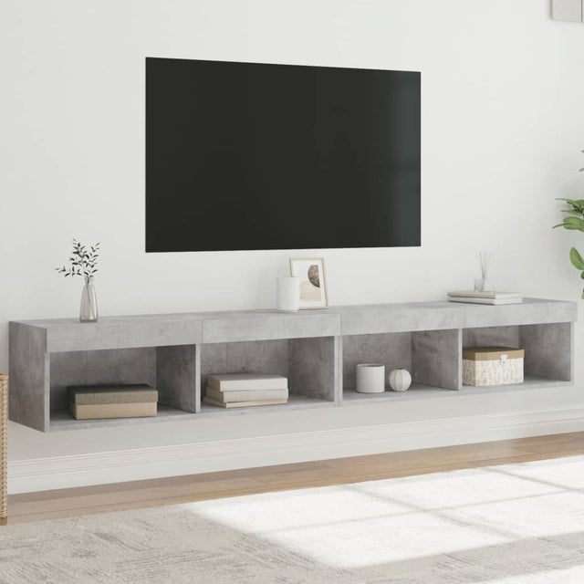 Vidaxl tv-meubels met led-verlichting 2 st 100x30x30 cm betongrijs