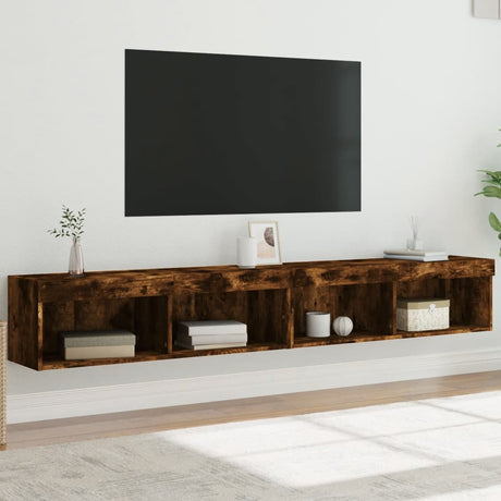 Vidaxl tv-meubels met led-verlichting 2 st 100x30x30 cm gerookt eiken