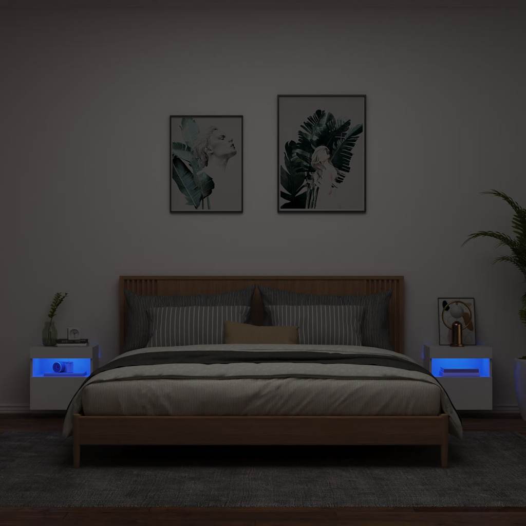 Vidaxl tv-wandmeubels met led-verlichting 2 st 40x30x40 cm wit