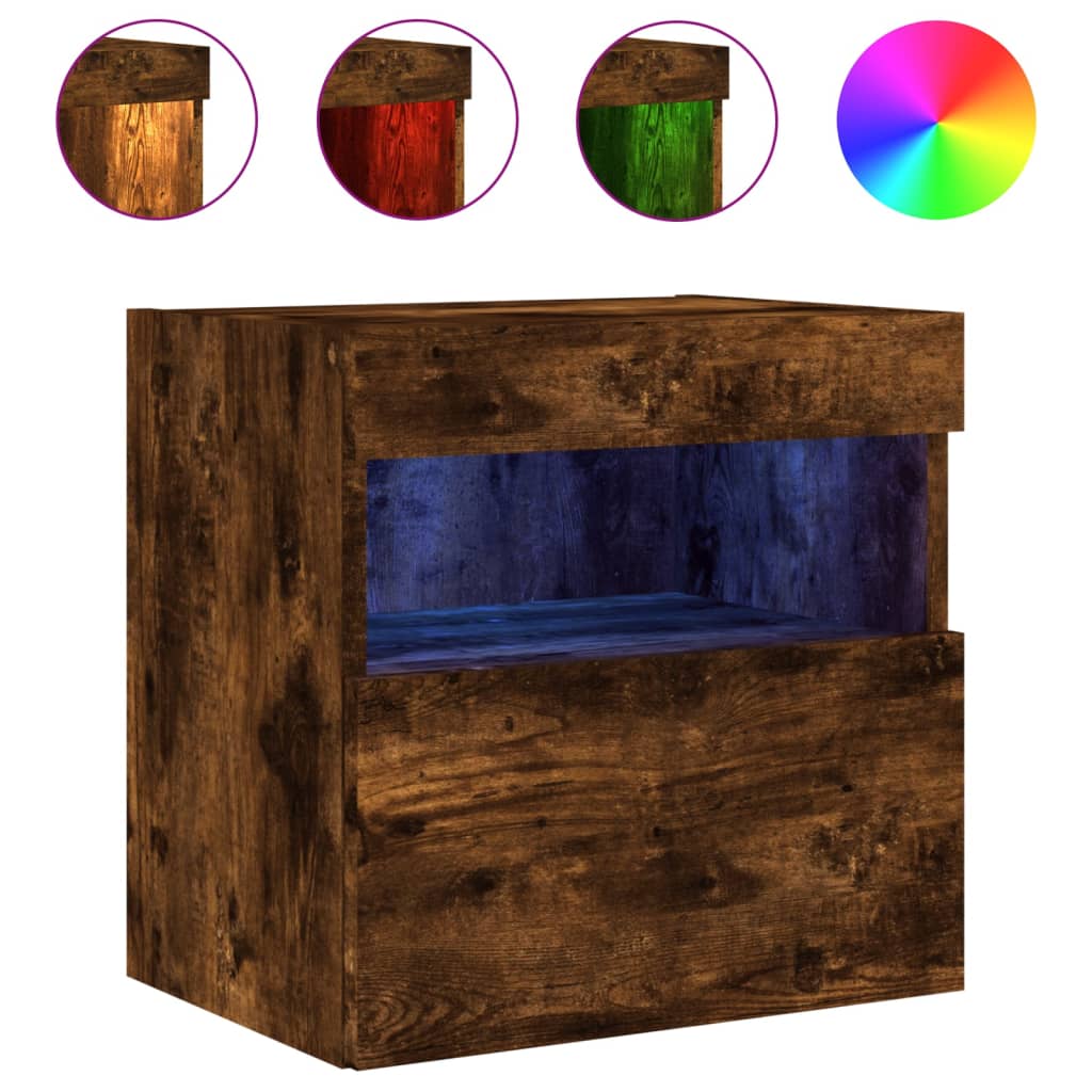 Vidaxl tv-wandmeubel met led-verlichting 40x30x40 cm gerookt eiken